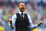 An ecstatic Gareth Southgate shows just what his Tonsley Colours mean to him