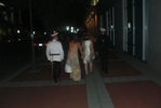 ...through town...