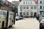 The Tonsley Time Team bus arrives in Colditz... seemingly the most exciting thing to happen in this town for 60 years.