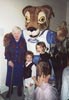 Ma Bruce, Hannah, Benson and Emma with surprise visitor Freddie Ford