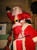 One great big fat santa and an inflatable