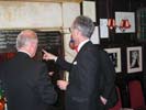 John Flood tries to find his name amongst important visitors to the John Betjeman Dining Room 